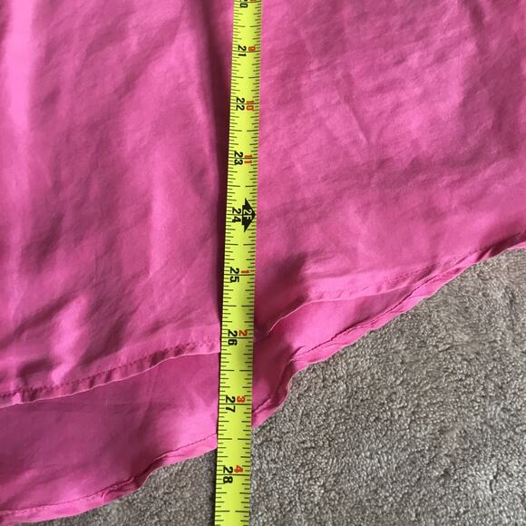 Vtg ‘90s Front Row 100% Silk Solid Relaxed Fit Button Down Collared Blouse Sz M - Picture 5 of 5